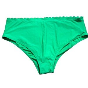 NEW RHODE XTarget Kelly Green high rise medium coverage scalloped bikini size 3X